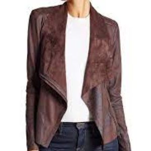 BNCI Vegan olive green suede and leather jacket